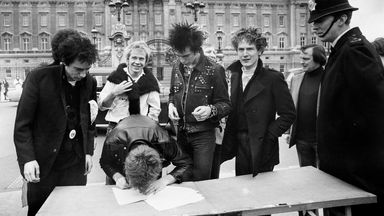 The Sex Pistols in 1977, with Lyndon far left. File pic